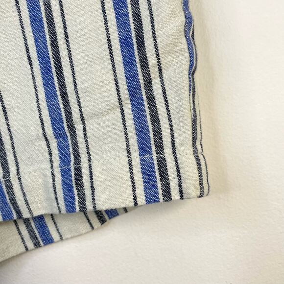 J Crew Cotton Linen Blue striped Tie front shorts Classic Coastal womens 4 new - Picture 5 of 10